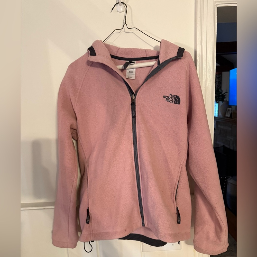 The North Face Light Pink Hooded Fleece Jacket